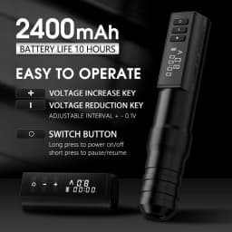 Kiss of Dragon Hunter Tattoo Machine Professional Coreless Motor Wireless Pen Set for Tattoo Artists and Beginners Kit