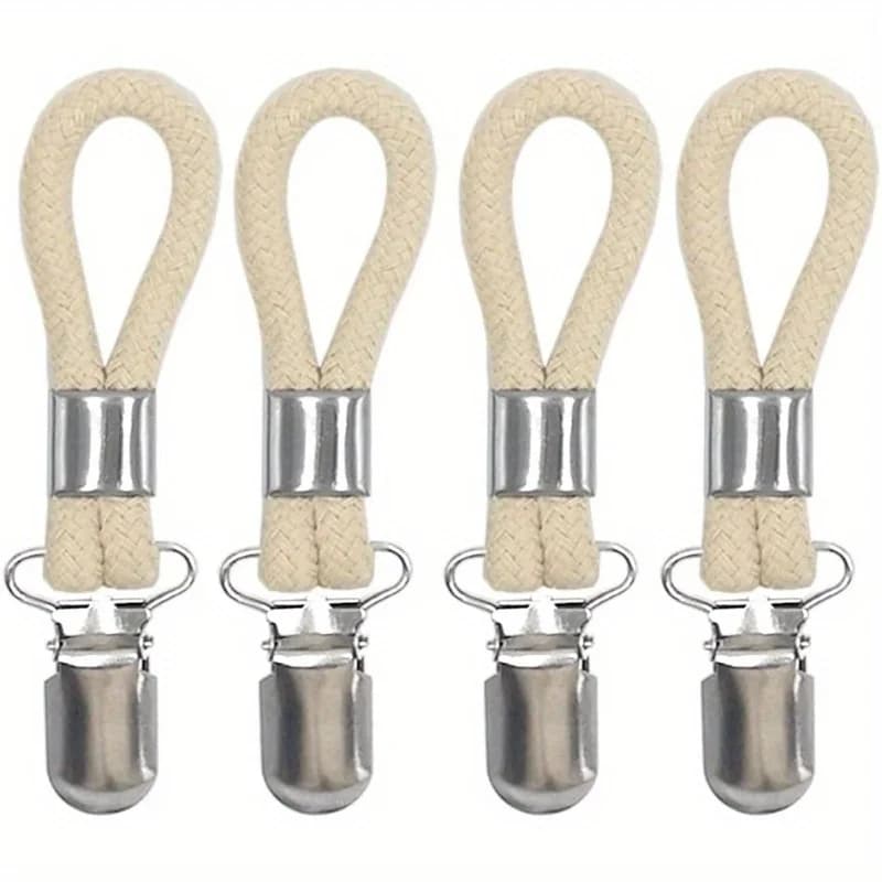 10 Pieces Tea Towel Clips with Loop Cotton Metal Cloth Hooks Hooks for Home Storage Kitchen Towel Hooks Rack