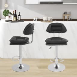 2 Pcs Freestanding Bar Stools Height Adjustable Bar Stool 360° Rotatable Chair for Dining Room