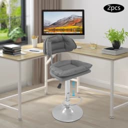 2 Pcs Freestanding Bar Stools Height Adjustable Bar Stool 360° Rotatable Chair for Dining Room