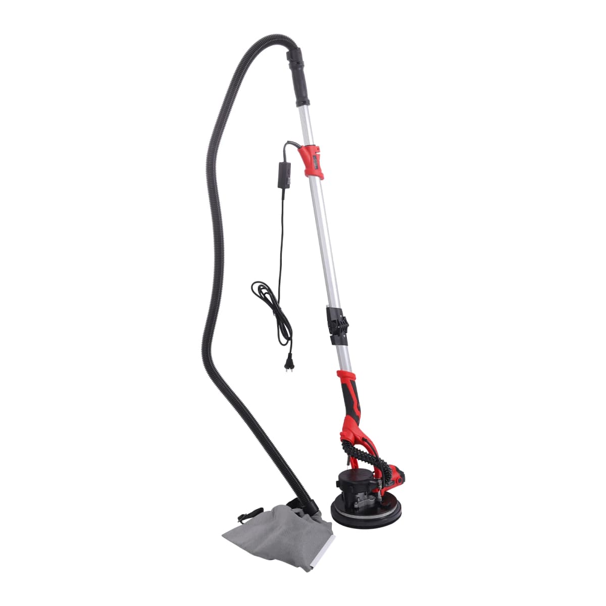 850W Electric Dustless Drywall Sander Ceiling Wall Putty Self Suction Grinning Machine w/LED Light+Bag, Angle Speed Adjustable