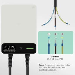 dé Wallbox 7kW White With APP 32A 1Phase Home Charging Station 5m 7.5m Type 2 Charging Cable EV Charger with Electricity Meter