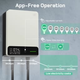 dé Wallbox 7kW White With APP 32A 1Phase Home Charging Station 5m 7.5m Type 2 Charging Cable EV Charger with Electricity Meter