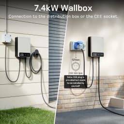 dé Wallbox 7kW White With APP 32A 1Phase Home Charging Station 5m 7.5m Type 2 Charging Cable EV Charger with Electricity Meter