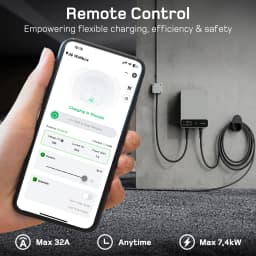 dé Wallbox 7kW White With APP 32A 1Phase Home Charging Station 5m 7.5m Type 2 Charging Cable EV Charger with Electricity Meter