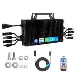 SUKFLOW 2250W Microinverter, Solar Micro Inverter with WLAN and Bluetooth, IP67 Waterproof, with 5m AC Cable for Balcony Power P