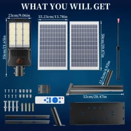 Solar Street Lights Outdoor Motion Sensor Light 8000W 800000LM 6500K Solar Security Flood Lights Solar Lamp for Yard, Road