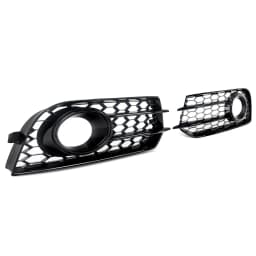 2pcs Foglight Covers Case For AUDI A1 8X 2010 2011 2012 2013 2014 Honeycomb Front Bumper Fog Light Lamp Cover Grilles Black
