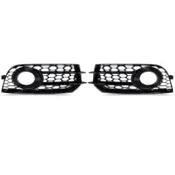 2pcs Foglight Covers Case For AUDI A1 8X 2010 2011 2012 2013 2014 Honeycomb Front Bumper Fog Light Lamp Cover Grilles Black