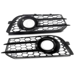 2pcs Foglight Covers Case For AUDI A1 8X 2010 2011 2012 2013 2014 Honeycomb Front Bumper Fog Light Lamp Cover Grilles Black