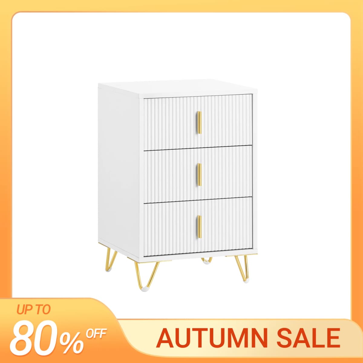 SoBuy FBT115-L 3 drawer bedside table for box spring bed sofa table side table table phone table bedside cabinet