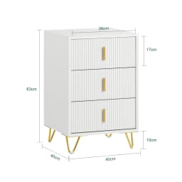 SoBuy FBT115-L 3 drawer bedside table for box spring bed sofa table side table table phone table bedside cabinet