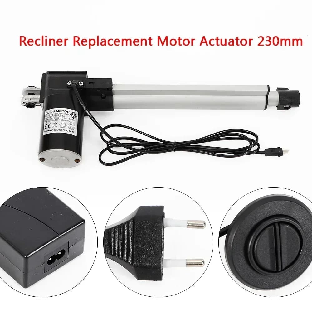 24V DC Linear Drive 600kg Max Lift 230mm Stroke Electric Motor for Electric Chairs