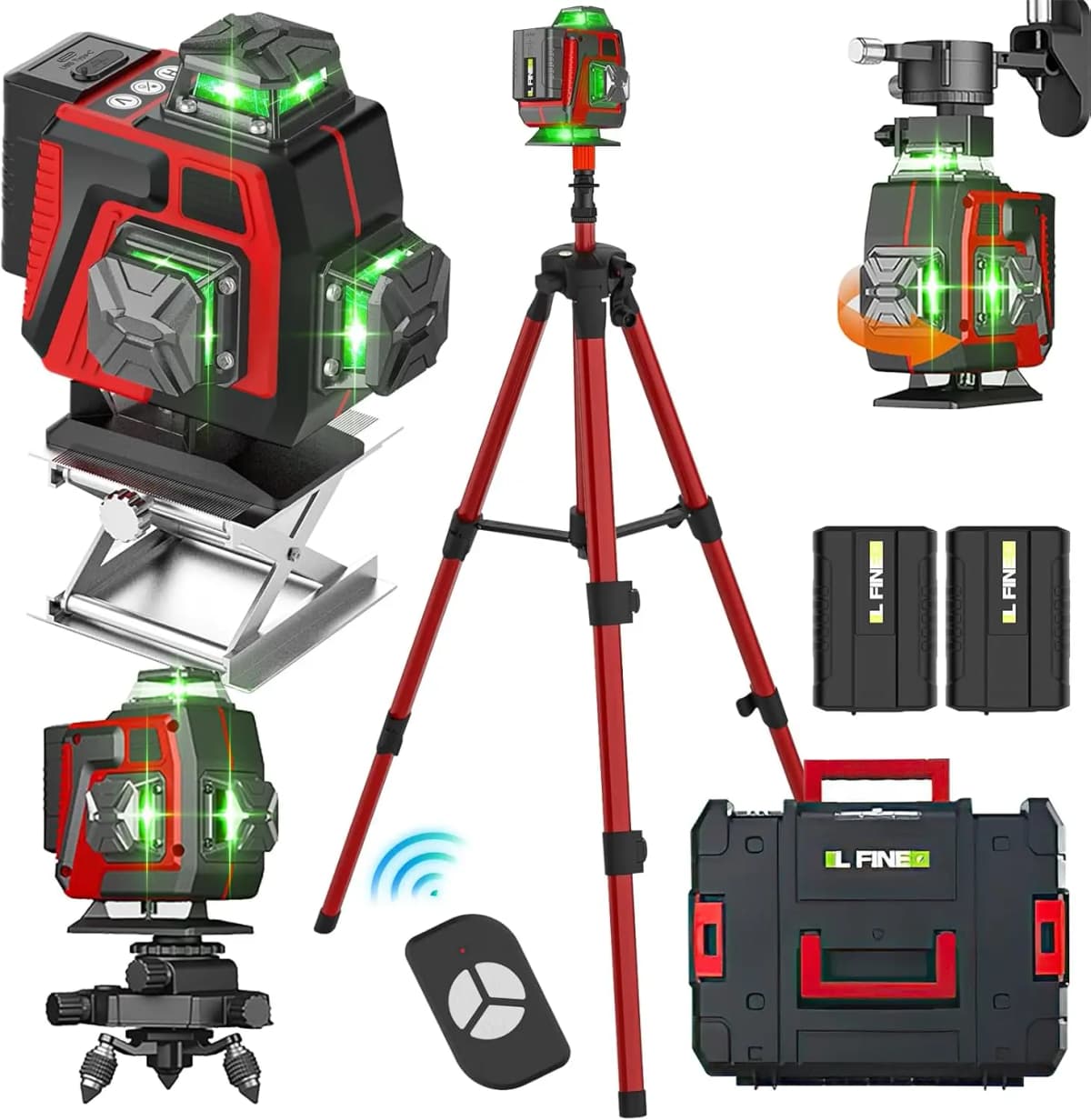 4D 16 Line 360° Self Leveling Laser Level With Tripod And Suitcase Horizontal And Vertical Professional Laser Level Tool