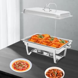 7L Stainless Steel Catering Warmer Buffet Server and Warmer 410-Grade Rectangular Food Pan for Buffets