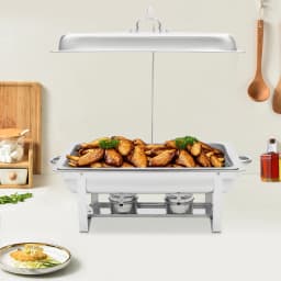 7L Stainless Steel Catering Warmer Buffet Server and Warmer 410-Grade Rectangular Food Pan for Buffets