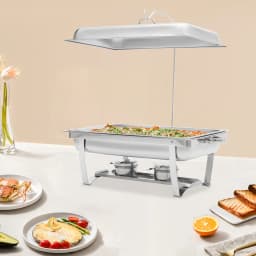7L Stainless Steel Catering Warmer Buffet Server and Warmer 410-Grade Rectangular Food Pan for Buffets