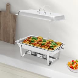 7L Stainless Steel Catering Warmer Buffet Server and Warmer 410-Grade Rectangular Food Pan for Buffets