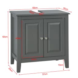 SoBuy FRG202-DG washbasin under wardrobe bathroom wardrobe vanity Under wardrobe bathroom furniture dark gray BHT approx: 60x62x30cm
