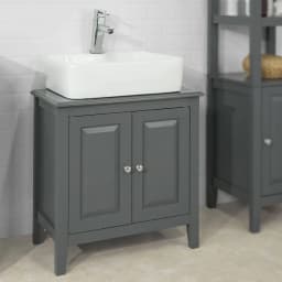 SoBuy FRG202-DG washbasin under wardrobe bathroom wardrobe vanity Under wardrobe bathroom furniture dark gray BHT approx: 60x62x30cm