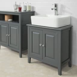 SoBuy FRG202-DG washbasin under wardrobe bathroom wardrobe vanity Under wardrobe bathroom furniture dark gray BHT approx: 60x62x30cm