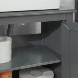 SoBuy FRG202-DG washbasin under wardrobe bathroom wardrobe vanity Under wardrobe bathroom furniture dark gray BHT approx: 60x62x30cm
