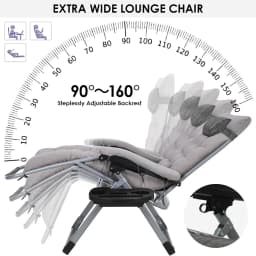 Sun Lounger and Folding Table Set 3Pcs, Folding Garden Lounger Outdoor Chair with Removable Seat Cushion, Load Capacity 160Kg