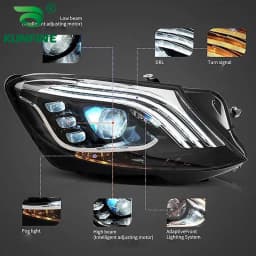 2x Car Headlight Assembly For Benz S-Class W222 2014-2017 LED Dynamic Turning Signals Plug and Play Head Lamp DRL Headlights