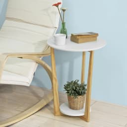 SoBuy FBT52-WN side table with 2 shelves coffee table coffee table Balcony table White-nature, BHT approx.: 45x60x45cm