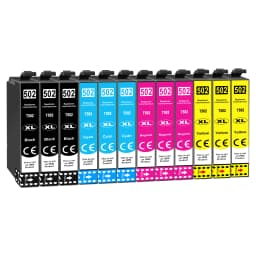 Jhaan 502XL Printer Cartridges Compatible with Expression Home XP-5105 XP-5155 XP-5150 Workforce WF-2860(Pack of 12)