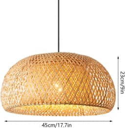 Natural Bamboo Chandelier Handwoven Pendant Light Japanese Style Woven Hanging Lamp Lantern for Living Room Dining Bedroom Lamp