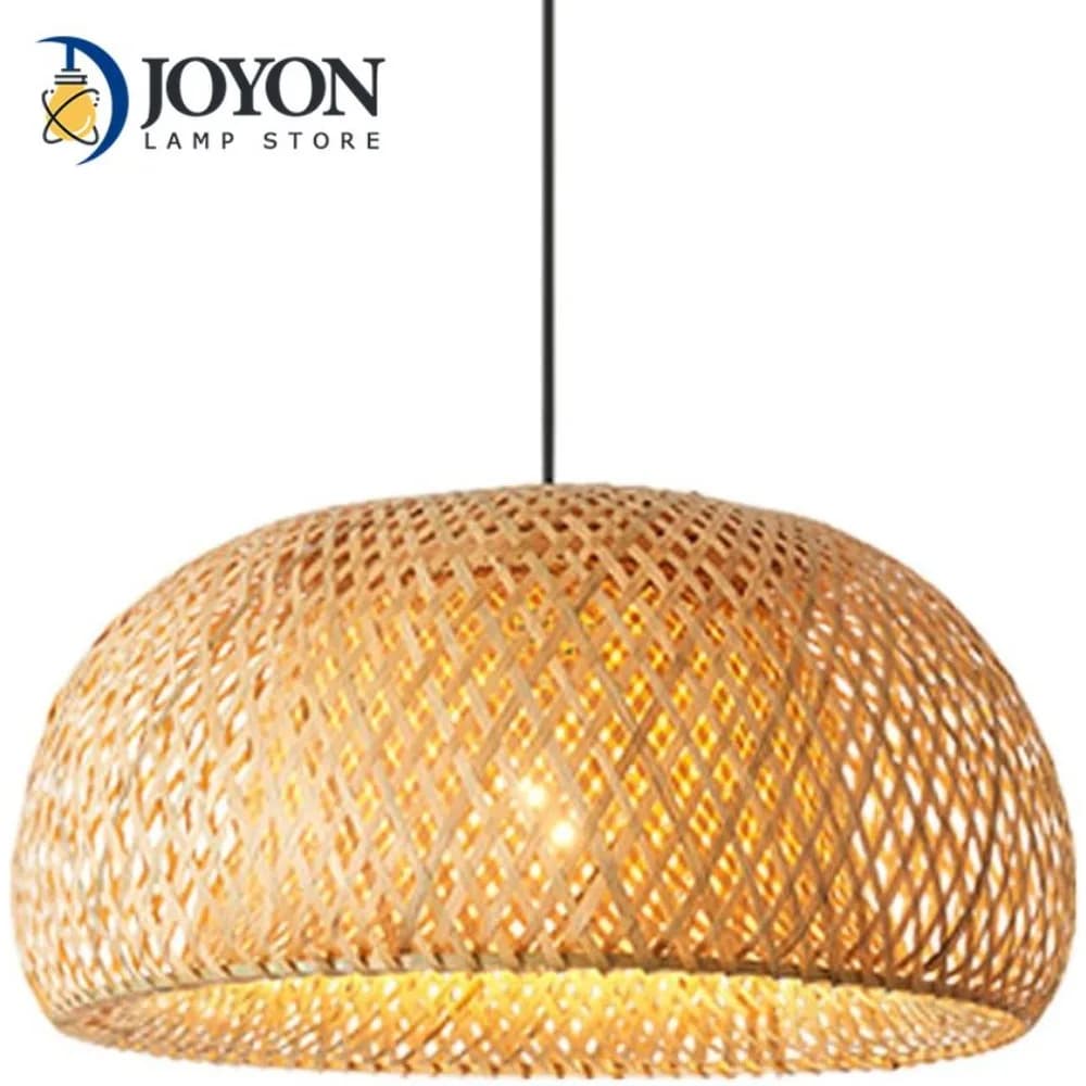 Natural Bamboo Chandelier Handwoven Pendant Light Japanese Style Woven Hanging Lamp Lantern for Living Room Dining Bedroom Lamp
