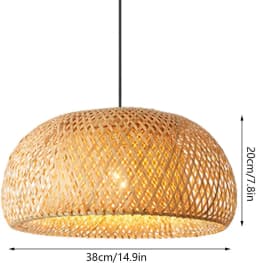 Natural Bamboo Chandelier Handwoven Pendant Light Japanese Style Woven Hanging Lamp Lantern for Living Room Dining Bedroom Lamp