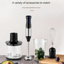 4 in 1 High Power 1000W Immersion Hand Stick Blender Mixer Whisk Includes Chopper and Smoothie Cup Stainless Steel Ice Blades