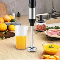 4 in 1 High Power 1000W Immersion Hand Stick Blender Mixer Whisk Includes Chopper and Smoothie Cup Stainless Steel Ice Blades