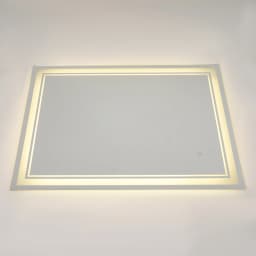 LED Bathroom Mirror, 60x80cm Wall-Mounted Bathroom Mirror, Dimmable Rectangular Makeup Mirror Lighted Bathroom Mirror