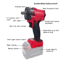 Electric Cordless Wrench Brushless Screwdriver Compatible For Milwaukee M18 Battery Drill Service Tool Car Truck Repair
