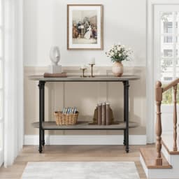 Entryway Table, 43.3" Console Table with Storage, 2 Tier Sofa Table with Metal Frame and MDF, Behind Couch Table for Living Room