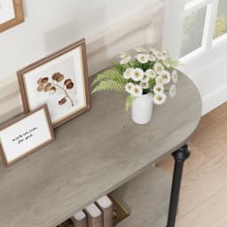 Entryway Table, 43.3" Console Table with Storage, 2 Tier Sofa Table with Metal Frame and MDF, Behind Couch Table for Living Room