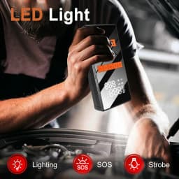 4 in1 Car Jump Starter Air Pump Power Bank Lighting Portable Air Compressor Cars Battery Starters Starting Auto Tyre Inflator