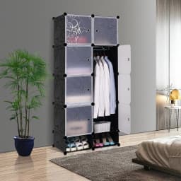 Wardrobe Bedroom wardrobe with shoe cabinet Wardrobe storage shelf modular plastic black printed cabinet with Wardrobe