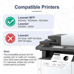 Jhaan 135A 135X Toner Replacement for HP 135A W1350A 135X W1350X Laserjet MFP M234dw M234sdw M234sdn M234dwn M209dw M209dwn