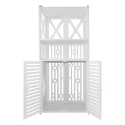 4 Tier Bathroom Cupboard Storage Cabinet Unit with Double Door, PVC Matteri, Tall and Slim, Freestanding, Waterproof, 90x40x25cm