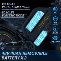 Coswheel Electric Bike GT20 PRO Dual Motor Dual 40AH Battery Motorcycle Off Road Mountain Bikes 20Inch Fat tire Electric bicycle