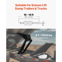 SucceBuy Hydraulic Dump Lift Kit 8/10T Dump Trailer Hydraulic Scissor Hoist Kit Hydraulic Dump Bed Kit with 12V Hydraulic Pump