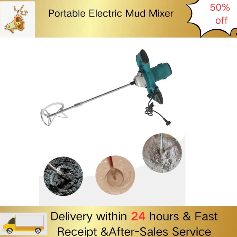 2100W Portable Electric Mud Mixer for Mixing Mortar 6 Speed Adjustable Paint Mixer Handheld Cement Mixer ﻿