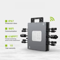IP67 2000W On-Grid Micro Inverter, Plug-and-Play, 230V, 50Hz, with 4 MPPT PV Inputs for Home Balcony Solar Systems and Built-in Wi-Fi