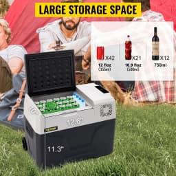 VEVOR 30L Car Refrigerator Mini Fridge Freezer Portable Compressor Cooler 12/24V 110-220V Ice Box for Camping