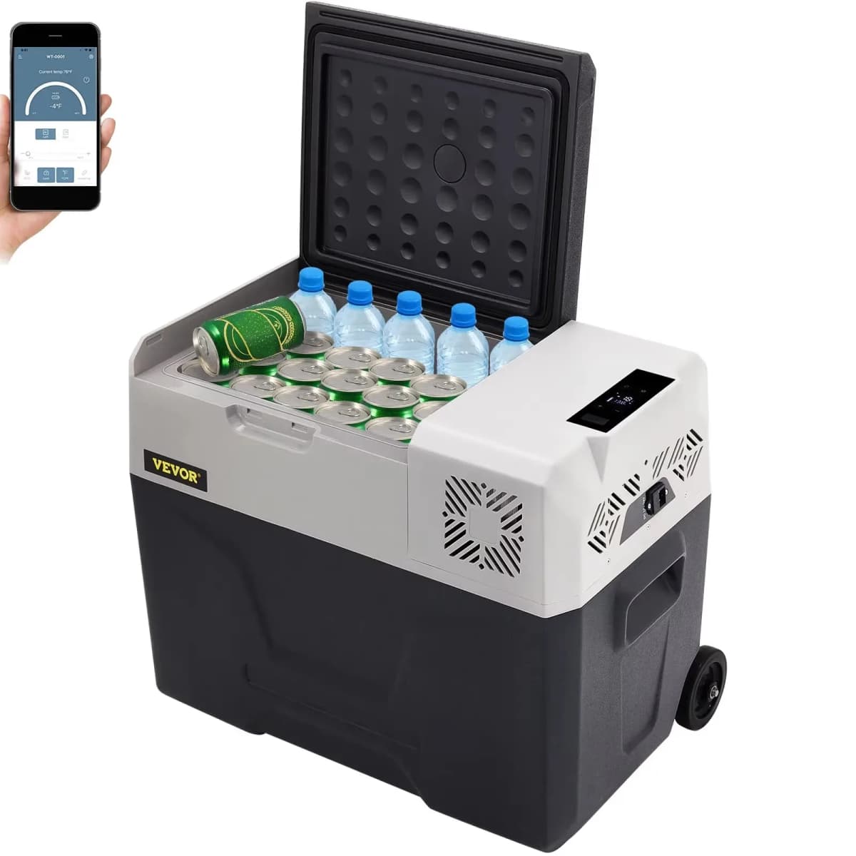 VEVOR 30L Car Refrigerator Mini Fridge Freezer Portable Compressor Cooler 12/24V 110-220V Ice Box for Camping