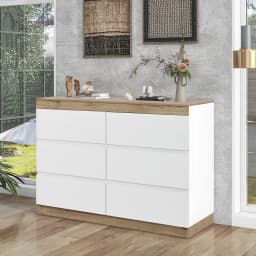 White Cabinet Clothes Dresser Wood Oak Storage Drawers Wardrobe Chest Closet TV Cabinet for Hallway Bedroom Living Room